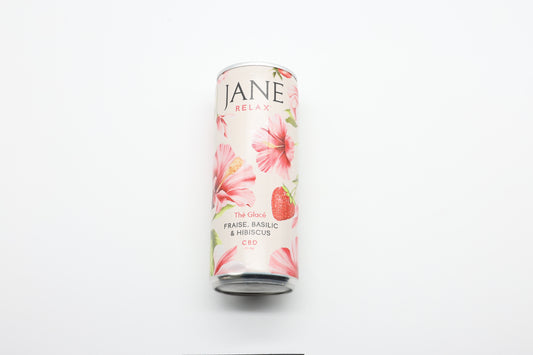 Jane – Thé Glacé Fraise Basilic Hibiscus au CBD (33cl)